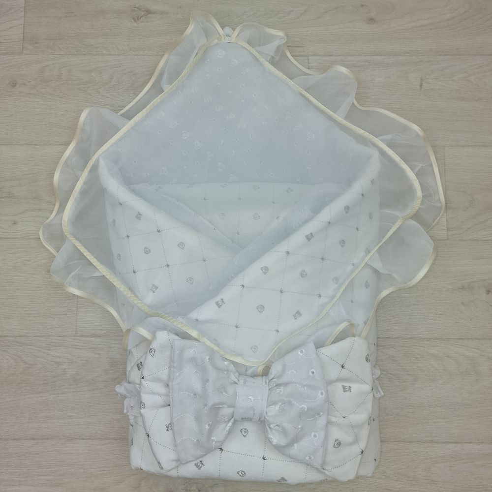 Комплект на выписку 3 пр: одеяло+уголок+бант (двухсторонний) артикул анонс 1876в-1-2_н_06