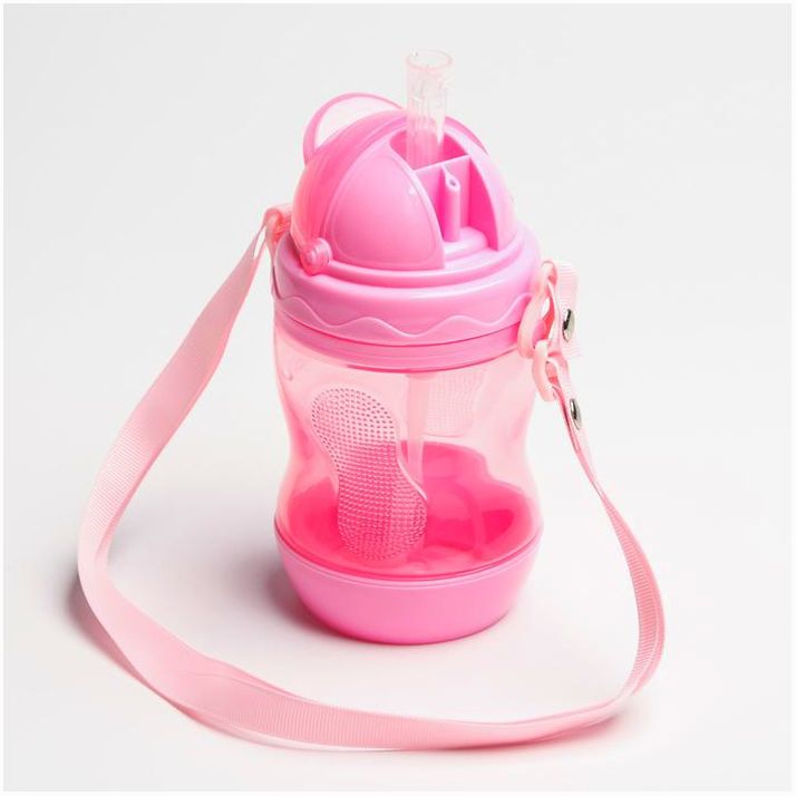 Картинка Поильник с силиконовой трубочкой, 280 мл., цвет розовый (№4591140) от магазина Мир детей Товары для Новорожденных