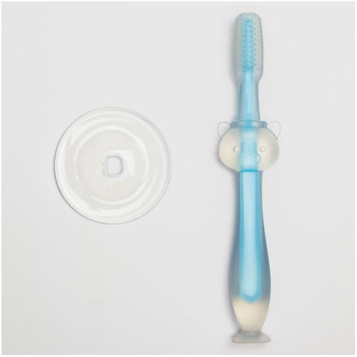 Картинка Прорезыватель, Крошка Я, щеточка, массажер для десен, грызунок для малыша, от 18 мес, цвет голубой. (№1886899) от магазина Мир детей Товары для Новорожденных