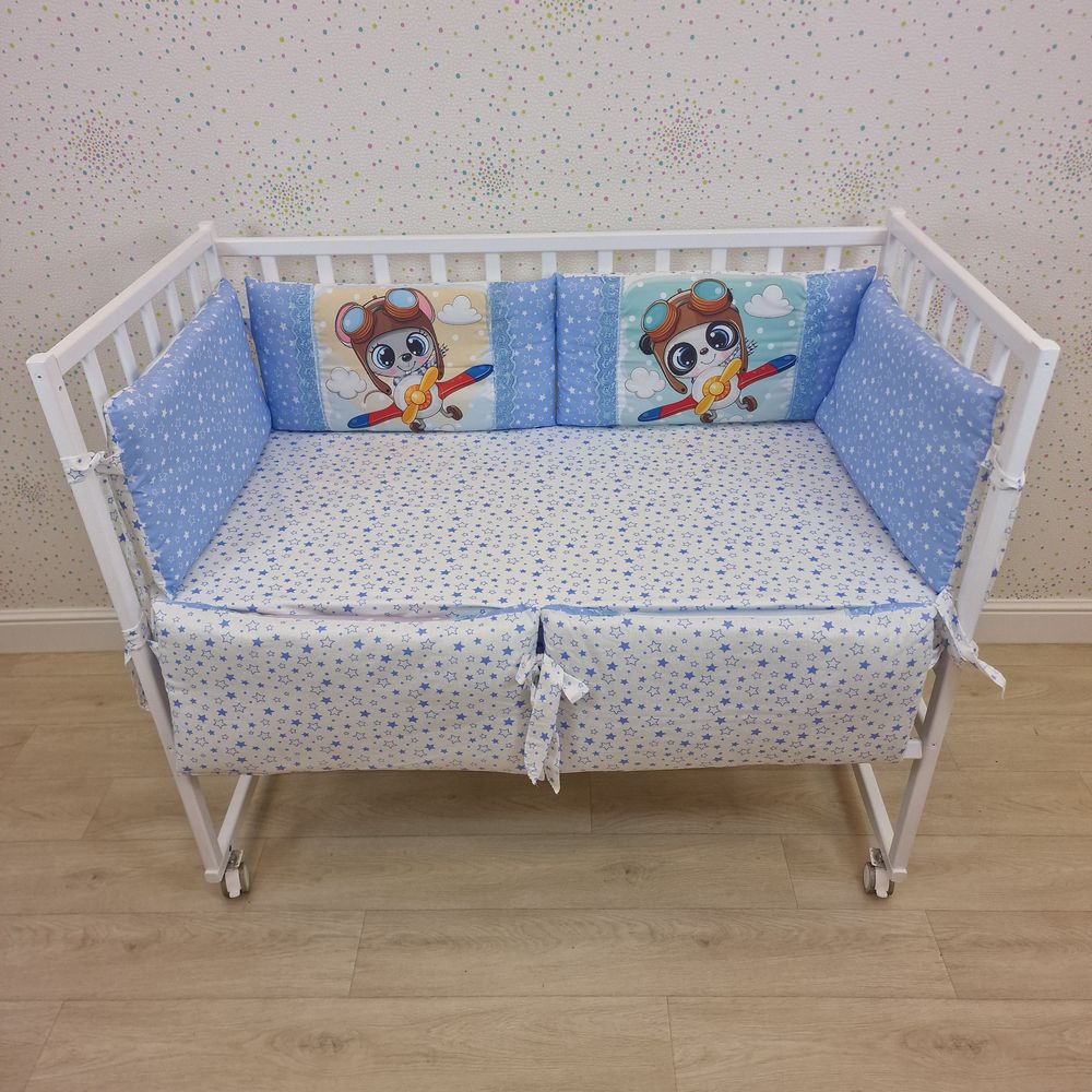 Картинка Бортик "принт" из 2+4 подушек по всему периметру кроватки (бязь/сатин + синтепон) (№П107_2а4) цвета в ассортименте от магазина Мир детей Товары для Новорожденных