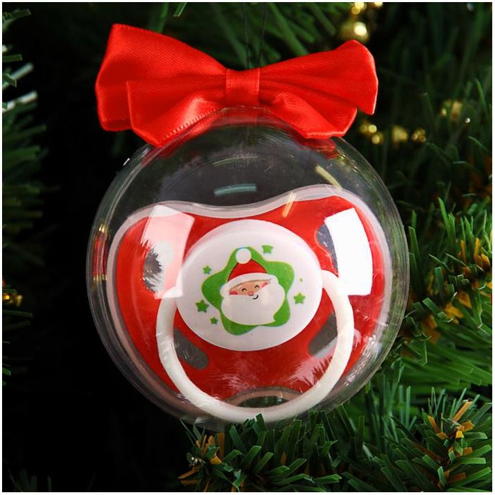 Новый год: пустышка  ортодонтическая «Дед Мороз», от 0 мес, подар упак, в новогоднем шаре артикул анонс 3781092