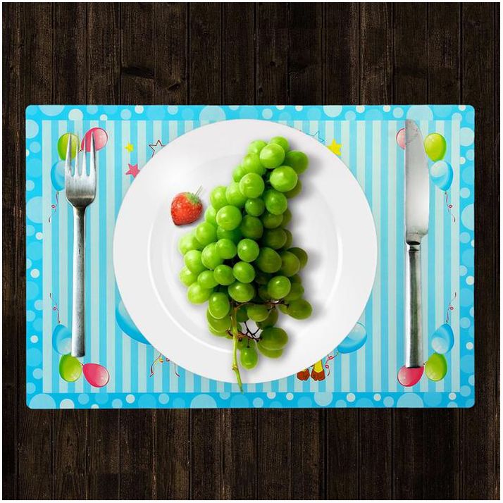 № 1652834 Подтарельник бумажный «Жирафик», набор 6 шт., голубой цвет