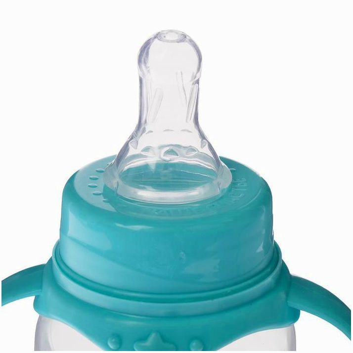 Картинка Бутылочка «Волшебная пони», классическое горло, с ручками, 250 мл., от 3 мес, цвет бирюзовый (№2969836) от магазина Мир детей Товары для Новорожденных