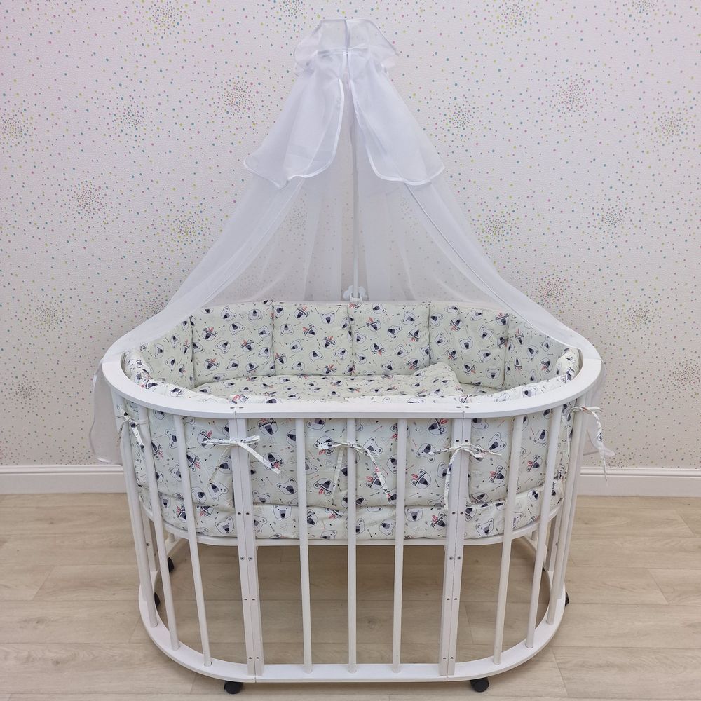 КПБ 20 пр (балдахин + борт + пододеяльник + 2 одеяла + наволочка + подушка + 2 простыни (бязь) 12кв артикул анонс 1149-О-1