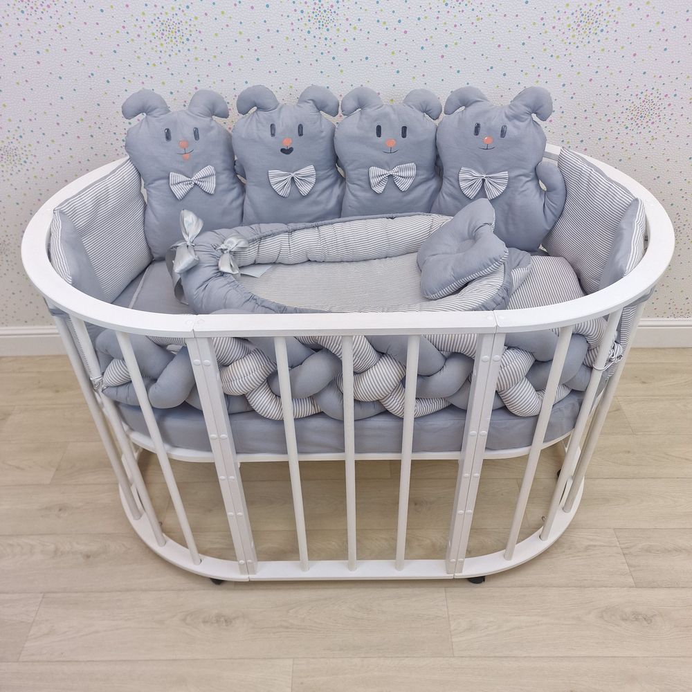 КПБ 16 пр (борт + пододеяльник + одеяло + наволочка + 2подушки + простынь + гнездо (бязь) артикул анонс 1171-0-1бб_02