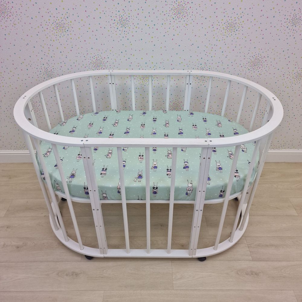 Простыня на резинке на овальную кровать (бязь) артикул анонс 257_18