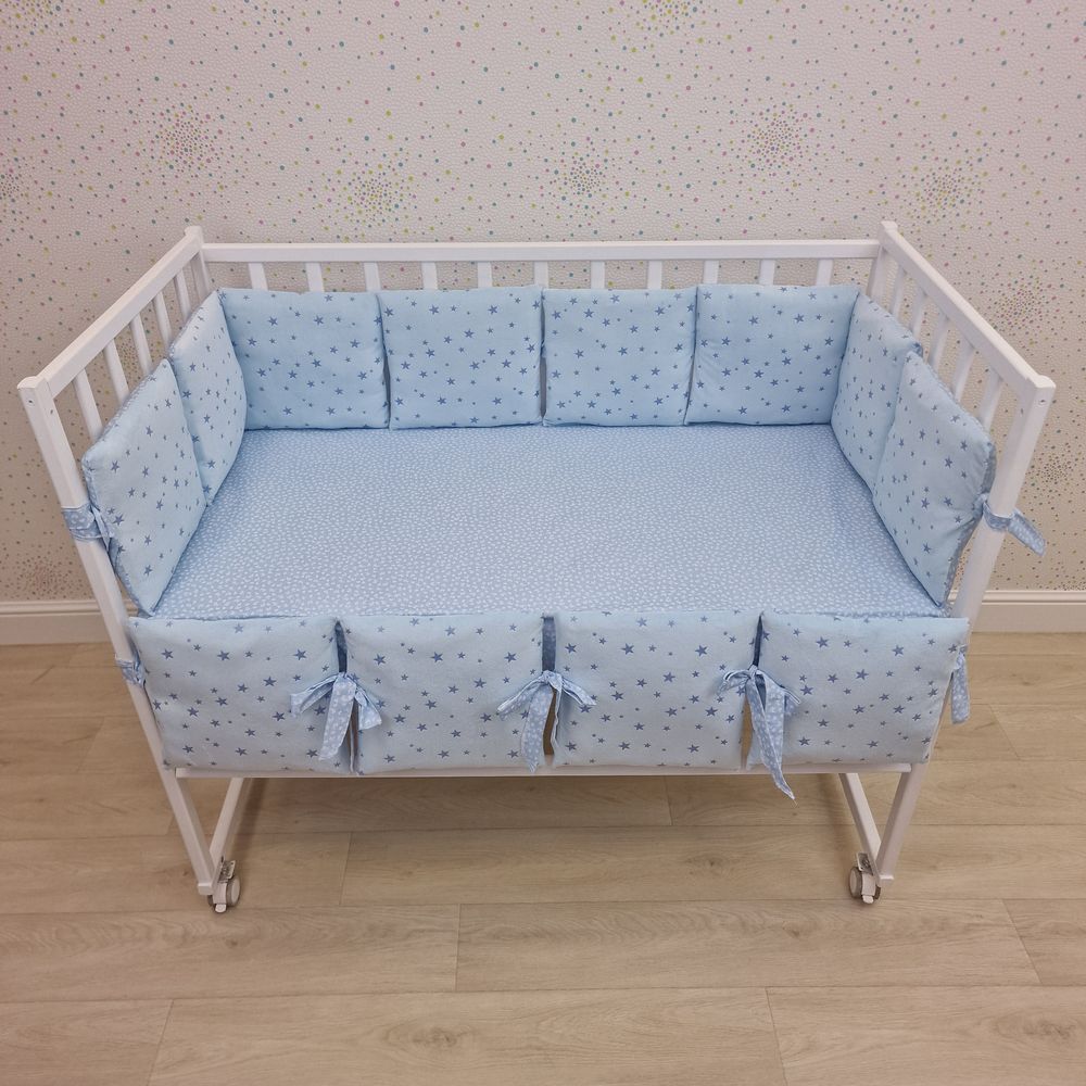 Бортик из 12 подушек по всему периметру кроватки (бязь/плюш + синтепон) артикул анонс 980_03