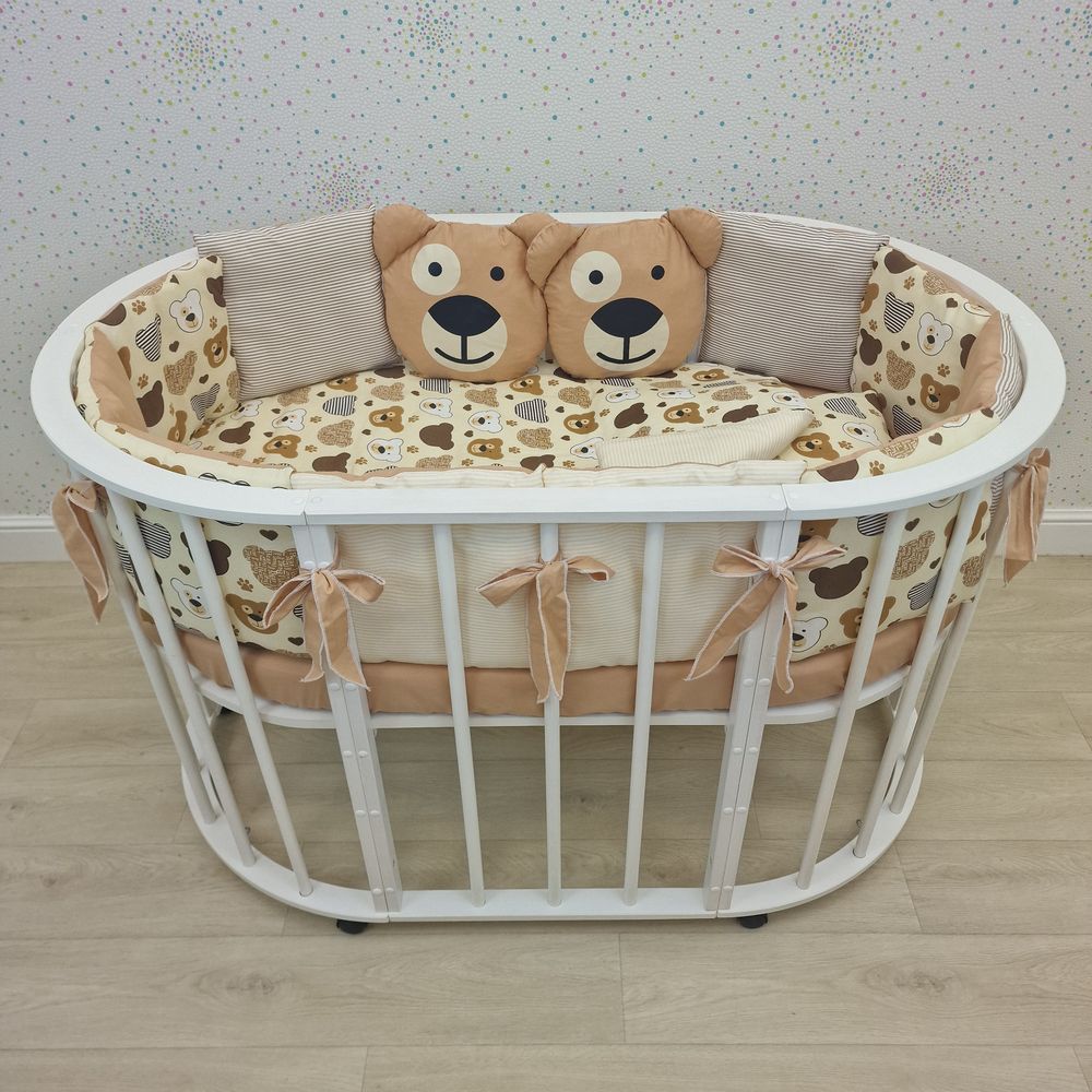 Картинка КПБ 17 пр (борт + пододеяльник + одеяло + наволочка + подушка + простынь (бязь) (№1132-0-1бб) цвета в ассортименте от магазина Мир детей Товары для Новорожденных