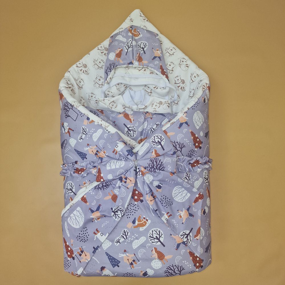 Комплект на выписку 3 пр: одеяло+шапочка+бант артикул анонс 1892д-2-2_у_18