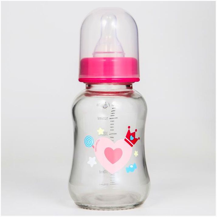 Бутылочка для кормления стекло «Зайка Полли», классическое горло, средний поток, 150 мл., от 3 мес. артикул анонс 5478801