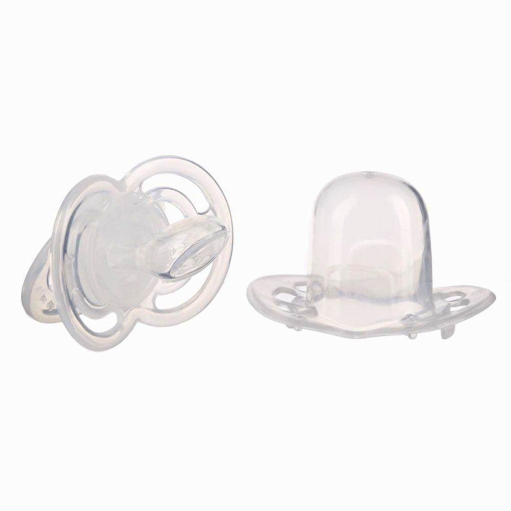№ 10095575 Соска- пустышка ортодотническая, с колпачком, +12 мес., белый прозрачный