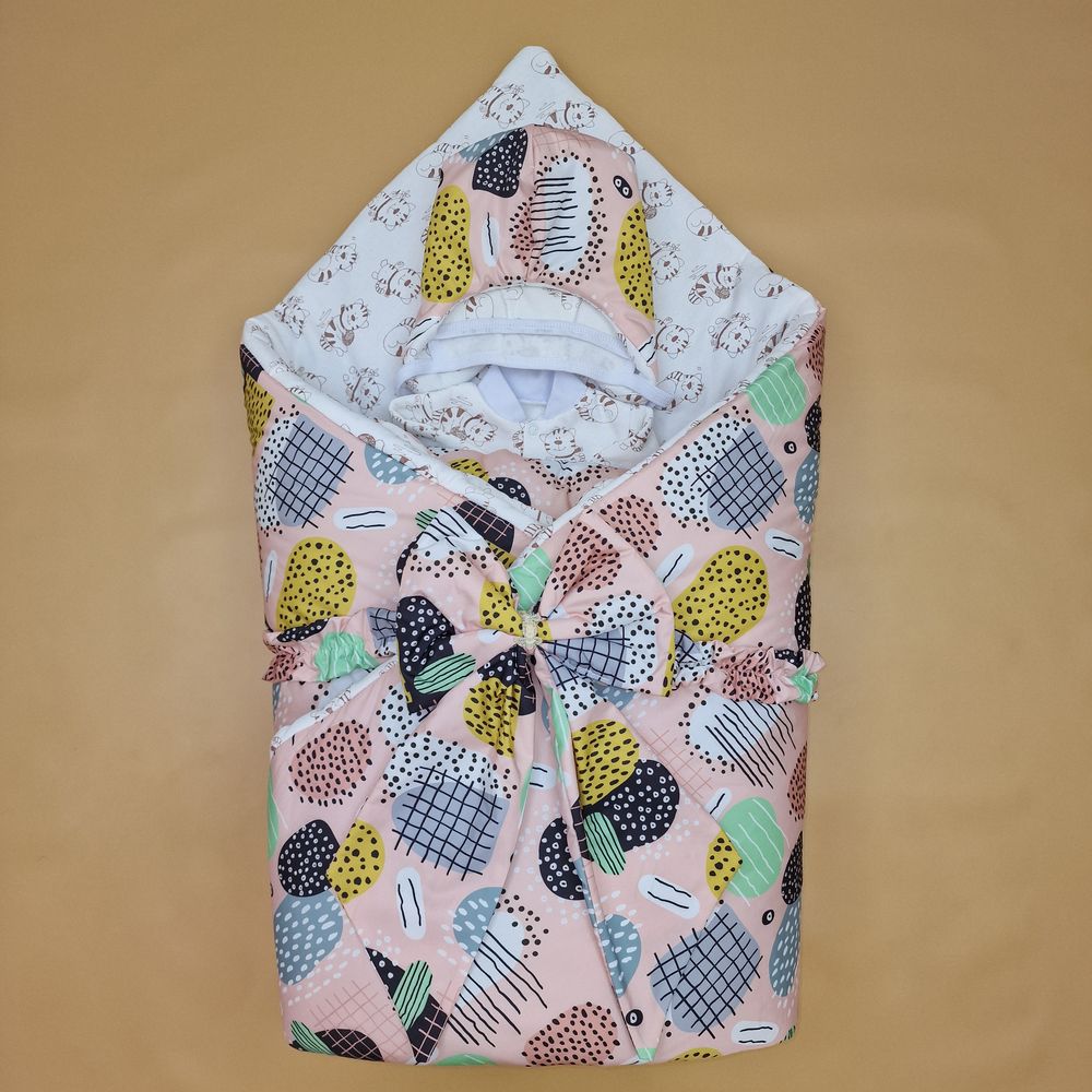 Комплект на выписку 3 пр: одеяло+шапочка+бант артикул анонс 1892д-2-2_у_16