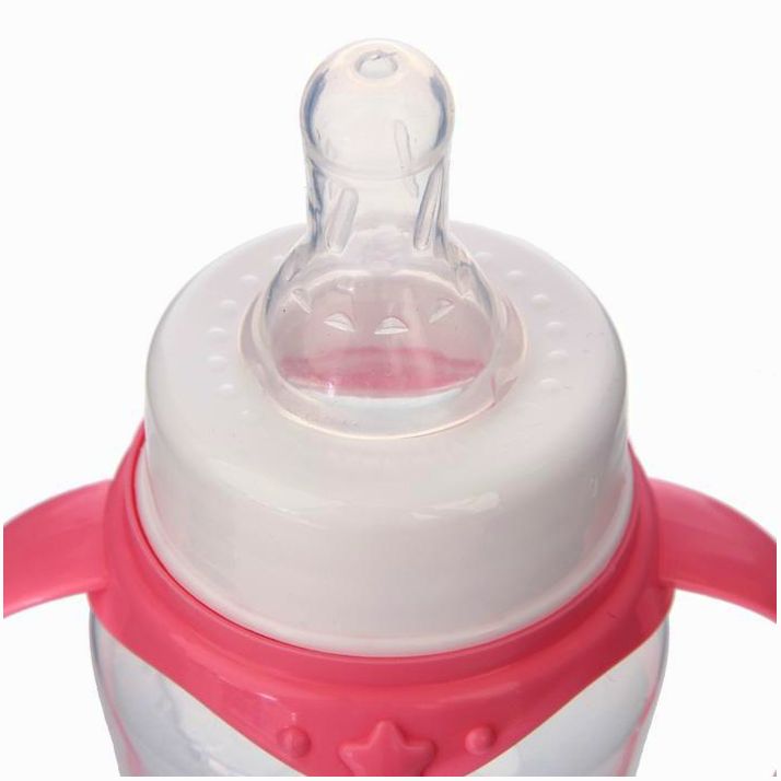Картинка Бутылочка «Моя зая» , с ручками, 250 мл, от 0 мес., цвет розовый (№2969845) от магазина Мир детей Товары для Новорожденных