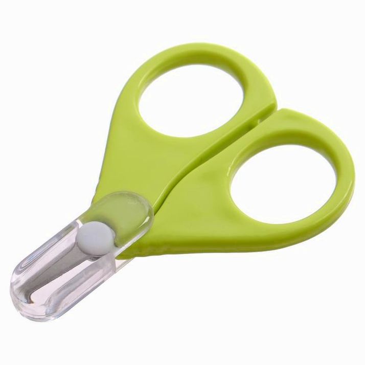 № 2849319 Ножницы детские безопасные, маникюрные, с чехлом, от 0 мес., цвет зелёный