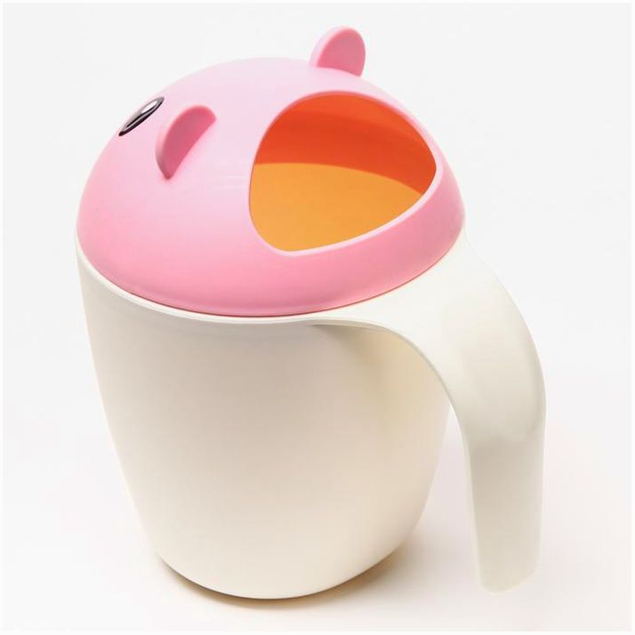 № 7761347 Ковш для купания и мытья головы, детский банный ковшик, хозяйственный «Мышка», цвет розовый