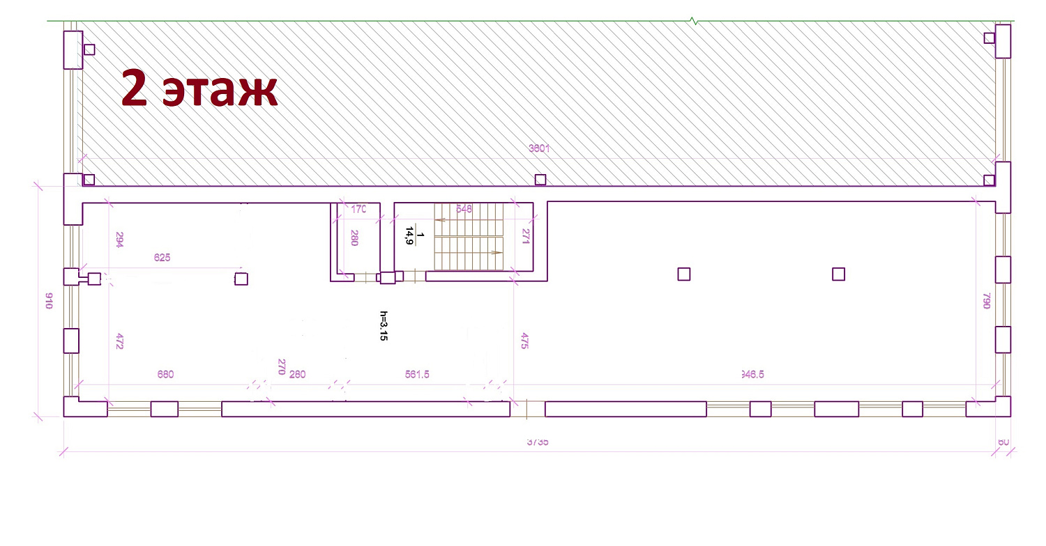 Аренда помещения 2 этаж 255 кв.м.